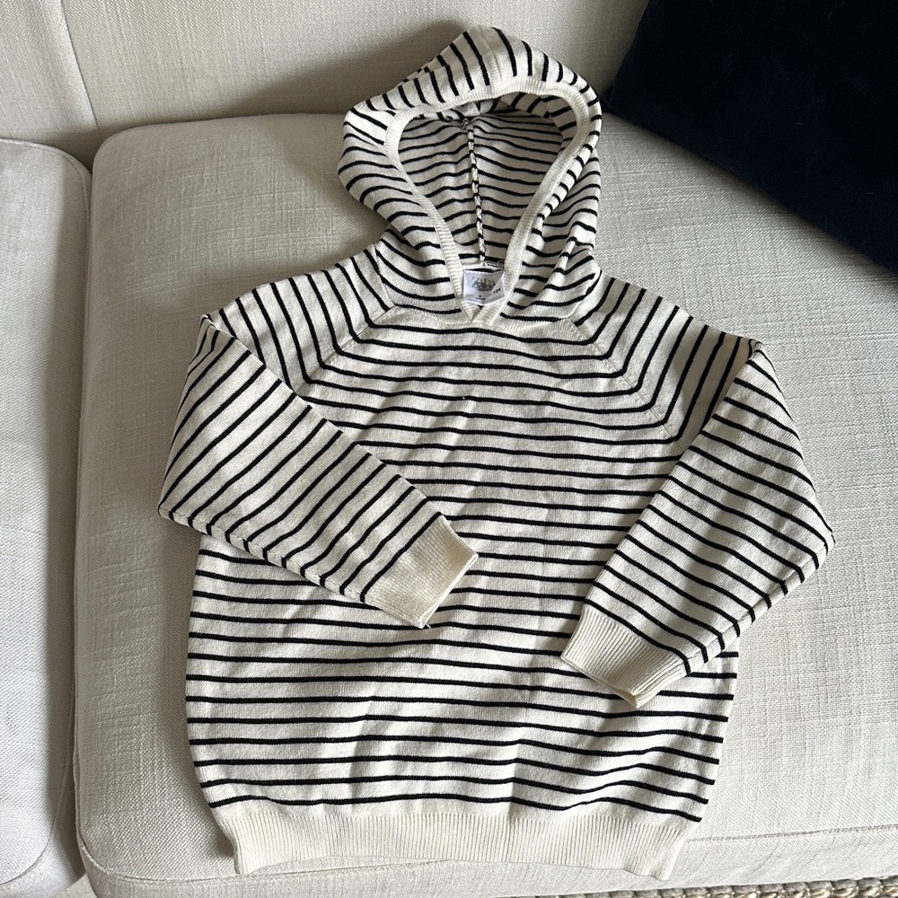 Zara Black and White Striped Hoodie